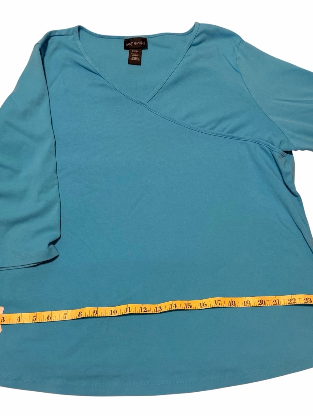 Lane Bryant Bright Turquoise Short Sleeve Top